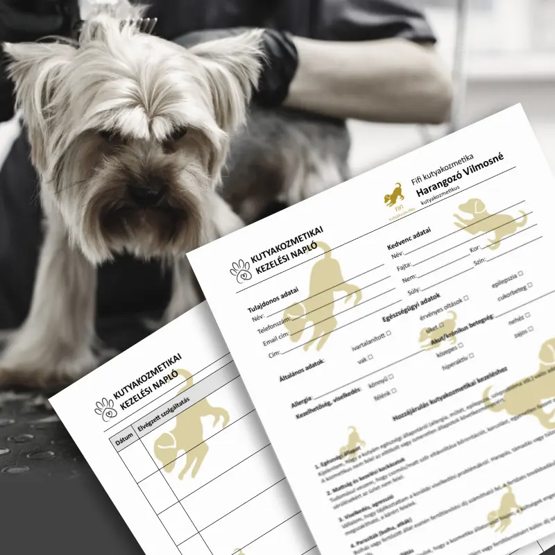 Kutyakozmetikai kezelési napló