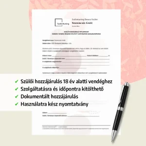 Szülői Hozzájáruló Nyilatkozat kiskorú vendég részére nyújtott szépségipari szolgáltatáshoz